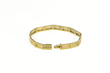 Load image into Gallery viewer, 14K Art Deco Squared Scroll Pattern Bar Chain Bracelet 7&quot; Yellow Gold