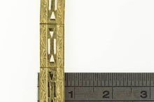Load image into Gallery viewer, 14K Art Deco Squared Scroll Pattern Bar Chain Bracelet 7&quot; Yellow Gold
