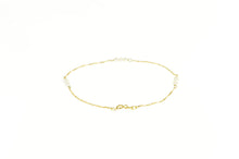 Load image into Gallery viewer, 14K Pearl Beaded Rolling Twist Link Chain Bracelet 7.25&quot; Yellow Gold