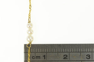 14K Pearl Beaded Rolling Twist Link Chain Bracelet 7.25" Yellow Gold