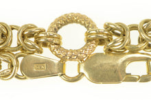 Load image into Gallery viewer, 14K Hamilton Knot Link Ornate Charm Chain Bracelet 7&quot; Yellow Gold
