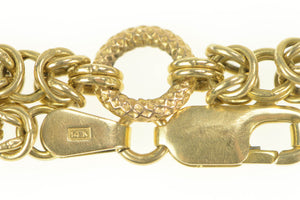 14K Hamilton Knot Link Ornate Charm Chain Bracelet 7" Yellow Gold