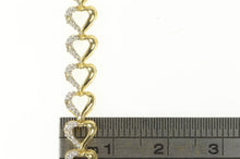 Load image into Gallery viewer, 14K 0.30 Ctw Diamond Inset Heart Love Link Tennis Bracelet 7&quot; Yellow Gold