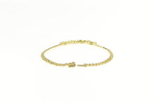 Load image into Gallery viewer, 14K Peridot Diamond Accent Classic Statement Bracelet 6.75&quot; Yellow Gold