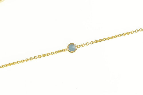 14K Round Blue Enamel Chain Adjustable Anklet Bracelet 5-9