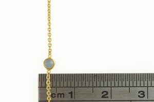 14K Round Blue Enamel Chain Adjustable Anklet Bracelet 5-9" Yellow Gold