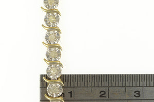 10K 0.75 Ctw Diamond Classic Wavy Link Tennis Bracelet 6.75" Yellow Gold