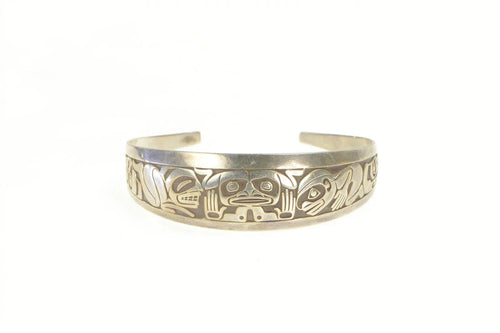 Sterling Silver Barry Herem Emerging Mankind Cuff Bracelet 7.25