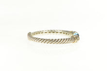 Load image into Gallery viewer, Sterling Silver Bixby 18k Gold Blue Topaz Twist Cuff Bracelet 6.5&quot;
