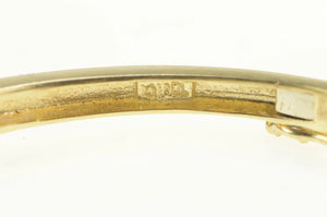 10K Natural Oval Ruby Diamond Accent Oval Bangle Bracelet 6.5" Yellow Gold