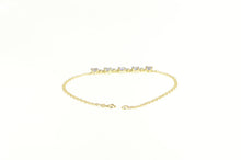 Load image into Gallery viewer, 14K Oval Tanzanite Diamond Square Chain Link Bracelet 7.25&quot; Yellow Gold