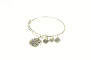 Silver Plated Alex & Ani Gemini Astrology Zodiac Charm Bracelet 7"