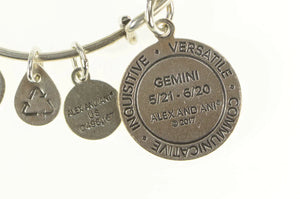 Silver Plated Alex & Ani Gemini Astrology Zodiac Charm Bracelet 7"