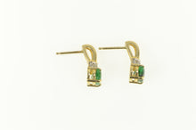 Load image into Gallery viewer, 14K Oval Natural Emerald Diamond Accent Stud Earrings Yellow Gold