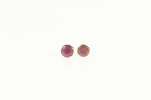 Load image into Gallery viewer, 10K Round Natural Ruby Solitaire Stud Simple Earrings Yellow Gold