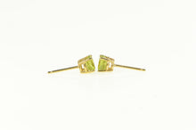 Load image into Gallery viewer, 14K Round Peridot Solitaire Classic Simple Stud Earrings Yellow Gold