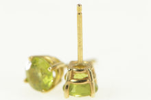 Load image into Gallery viewer, 14K Round Peridot Solitaire Classic Simple Stud Earrings Yellow Gold