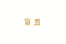 Load image into Gallery viewer, 14K 0.34 Ctw Diamond Solitaire Squared Stud Earrings Yellow Gold