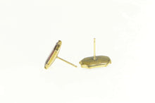 Load image into Gallery viewer, 14K Victorian Emerald Cut Sim. Garnet Stud Earrings Yellow Gold