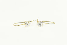 Load image into Gallery viewer, 14K Heart Cut Solitaire Cubic Zirconia Lever Back Earrings Yellow Gold