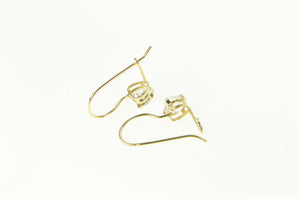 14K Heart Cut Solitaire Cubic Zirconia Lever Back Earrings Yellow Gold