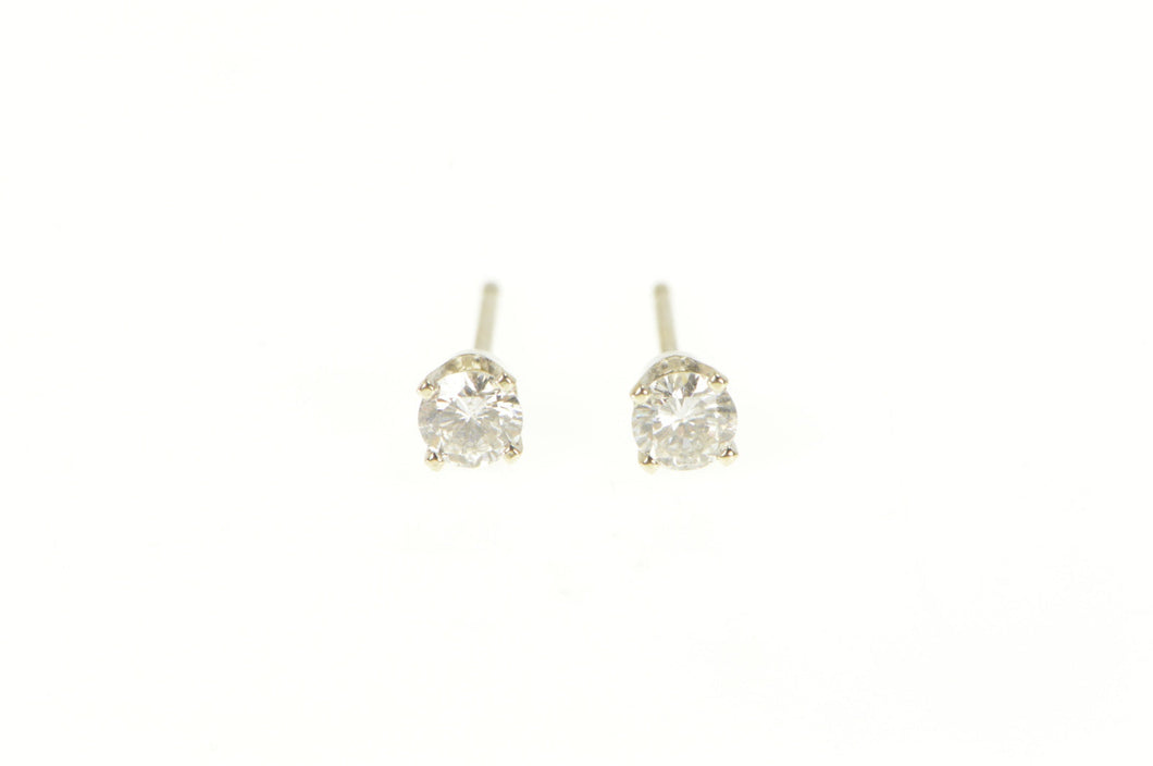 14K 0.36 Ctw Diamond Solitaire Classic Stud Earrings White Gold