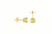 Load image into Gallery viewer, 14K Round Peridot Classic August Birthstone Stud Earrings Yellow Gold