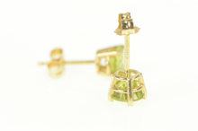 Load image into Gallery viewer, 14K Round Peridot Classic August Birthstone Stud Earrings Yellow Gold