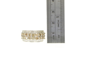 10K 1.50 Ctw White & Champagne Diamond Band Ring White Gold