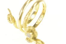 Load image into Gallery viewer, 18K Victorian Moonstone Eyed Snake Serpent Ring Yellow Gold