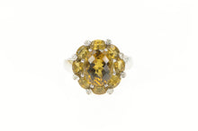 Load image into Gallery viewer, 14K Faceted Palmeira Citrine Diamond Cocktail Ring White Gold