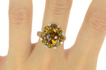 Load image into Gallery viewer, 14K Faceted Palmeira Citrine Diamond Cocktail Ring White Gold