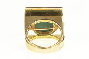 18K 1940's Turquoise Pearl Geometric Squared Ring Yellow Gold