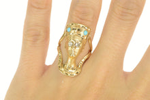 Load image into Gallery viewer, 14K Diamond Queen Nefertiti Turquoise Egyptian Ring Yellow Gold