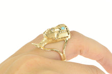 Load image into Gallery viewer, 14K Diamond Queen Nefertiti Turquoise Egyptian Ring Yellow Gold