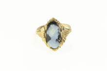 Load image into Gallery viewer, 10K Carved Agate Lady Cameo Vintage Statement Ring Yellow Gold