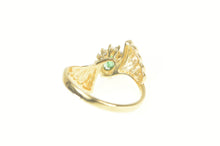 Load image into Gallery viewer, 10K Oval Emerald Diamond Halo Bypass Ring Yellow Gold