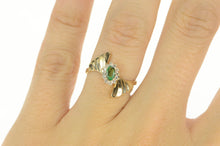 Load image into Gallery viewer, 10K Oval Emerald Diamond Halo Bypass Ring Yellow Gold