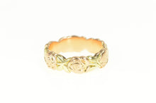 Load image into Gallery viewer, 14K 6.0mm Rose Pattern 1940&#39;s Wedding Band Ring Yellow Gold