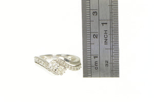 10K 0.50 Ctw Diamond Bypass Engagement Ring White Gold