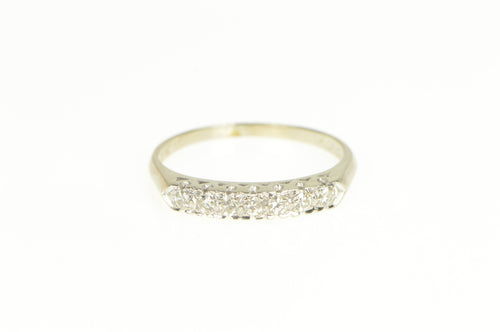 14K 0.21 Ctw Classic Diamond Wedding Band Ring White Gold