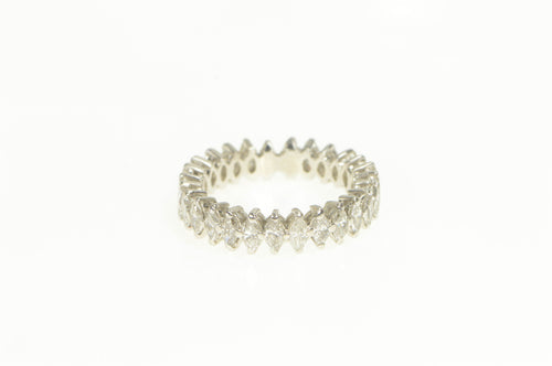 Platinum 1.76 Ctw Marquise Diamond Wedding Band Ring