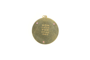 14K Tomorrow Today Forever Heart Diamond 1960's Charm/Pendant Yellow Gold