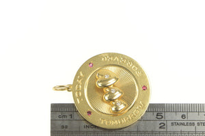 14K Tomorrow Today Forever Heart Diamond 1960's Charm/Pendant Yellow Gold