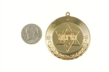 Load image into Gallery viewer, 14K Star of David Hebrew Jewish Diamond Medallion Pendant Yellow Gold