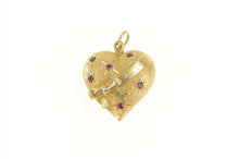 Load image into Gallery viewer, 14K 1960&#39;s 40 Years Ruby Heart Anniversary Love Pendant Yellow Gold