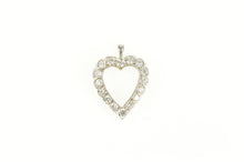 Load image into Gallery viewer, 14K 0.80 Ctw 1950&#39;s Diamond Heart Love Symbol Pendant White Gold