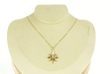 Load image into Gallery viewer, 14K Diamond Solitaire North Star Retro Statement Pendant Yellow Gold