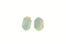 Load image into Gallery viewer, 14K Oval Opal Classic Statement Stud Earrings Yellow Gold