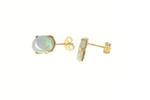 Load image into Gallery viewer, 14K Oval Opal Classic Statement Stud Earrings Yellow Gold